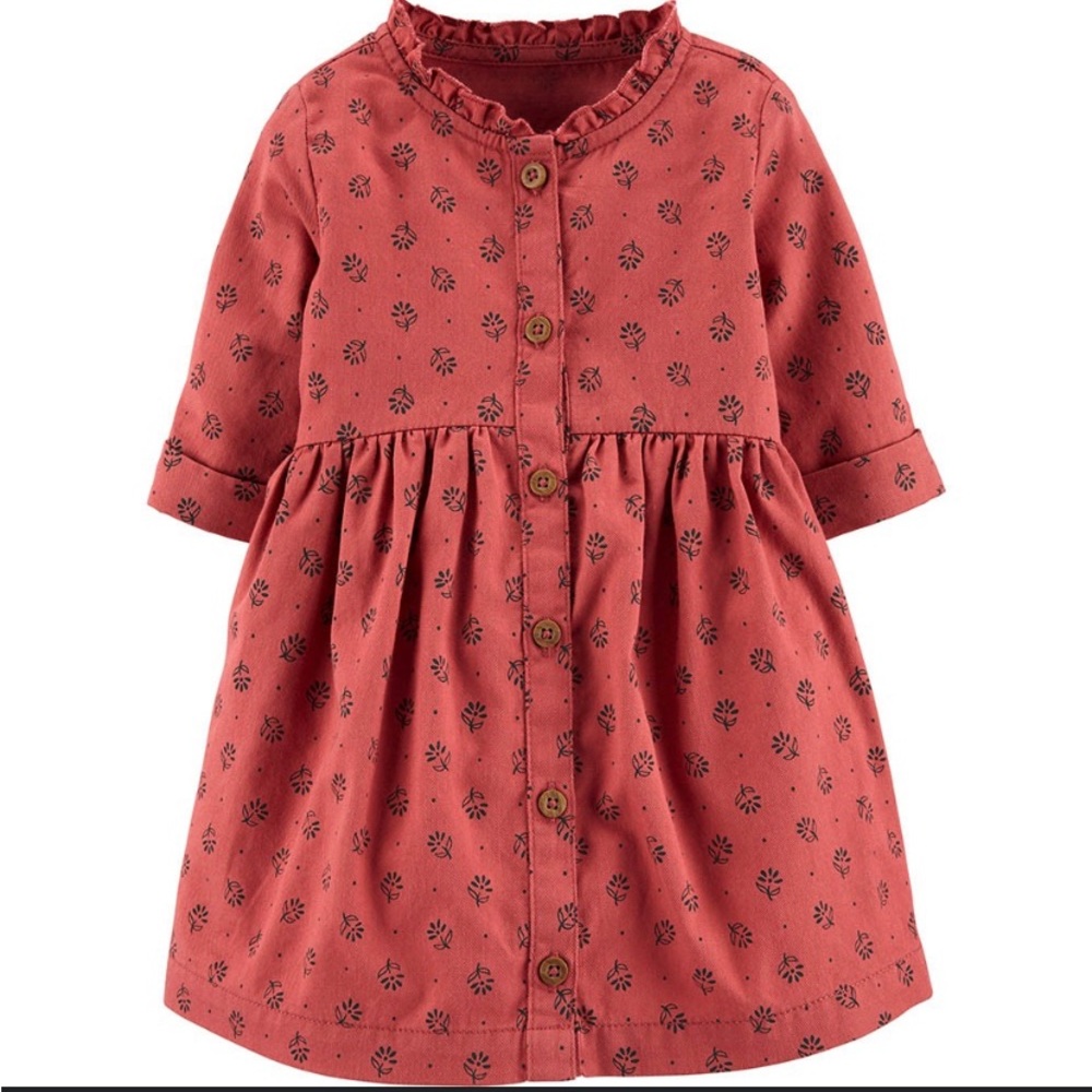 Carters Oshkosh - Floral Button-Front Twill Dress